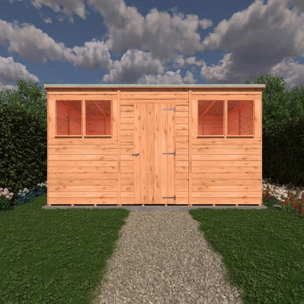 Shire Overlap 12x6 single door pent shed