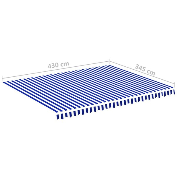 Berkfield Replacement Fabric for Awning Blue and White 4.5x3.5 m