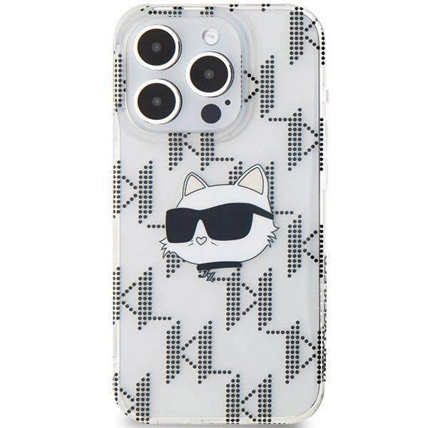 Karl Lagerfeld IML Choupette Head & Monogram Case for iPhone 15 Pro 6.1" Clear - KLHCP15LHKLPCHT