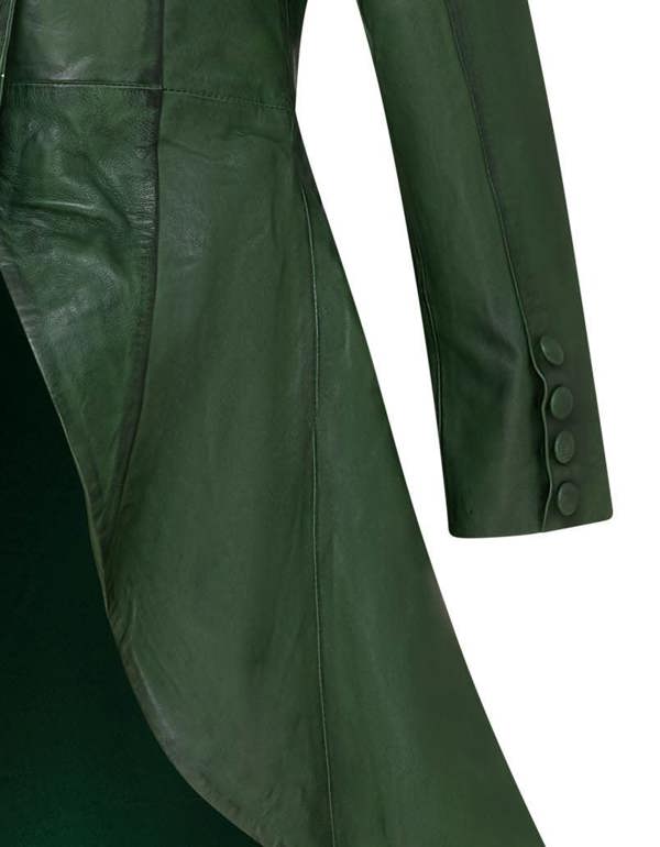 Infinity Leather Womens Gothic Full Length Victorian Leather Coat - Vantaa