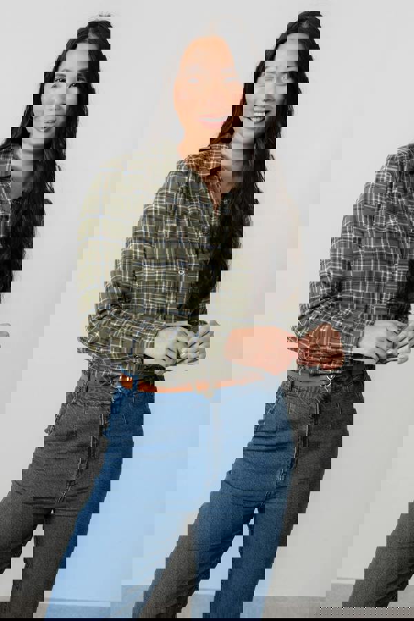 Lily & Me Beech Organic Brushed Cotton Checked Shirt Multicoloured