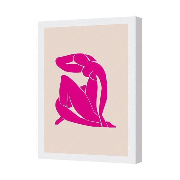 Benjamin Tate Design Contemporary Pink Silhouette Figure Canvas Wall Art 6016