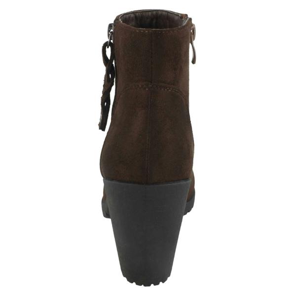 Spot On Ladies Spot On Ankle Boots With Zip Detail