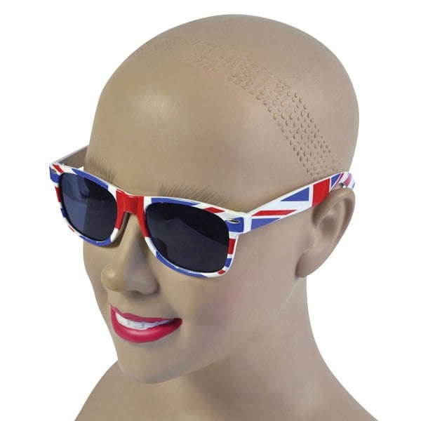 Bristol Novelty Unisex Adults Union Jack Sunglasses - Blue/White/Red