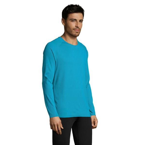SOLS Mens Sporty Long Sleeve Performance T-Shirt - Aqua