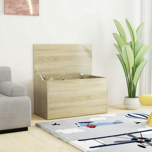 Berkfield Storage Chest Sonoma Oak 84x42x46 cm Engineered Wood