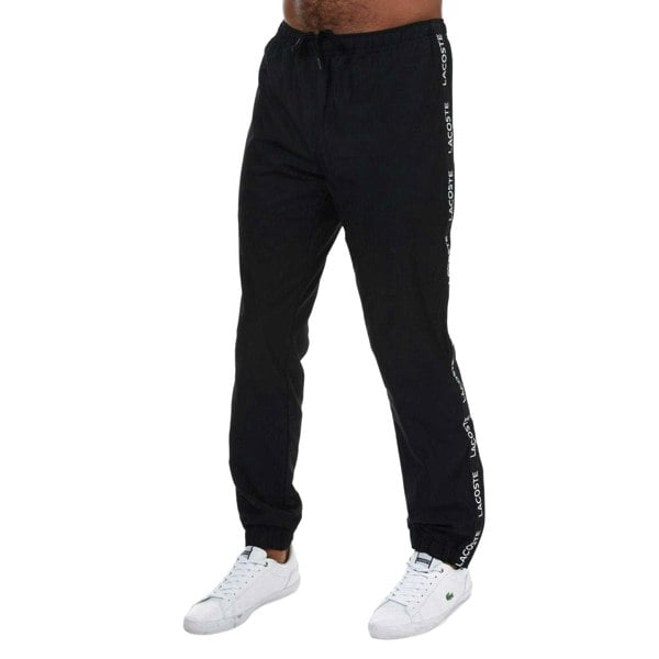 Lacoste Mens Tape Logo Jogging Bottoms - Black