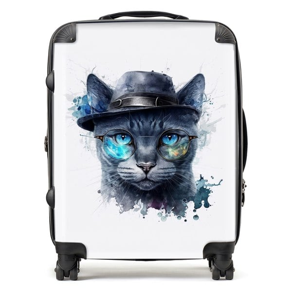 Warren Reed Russian Blue Cat Splashart Suitcase