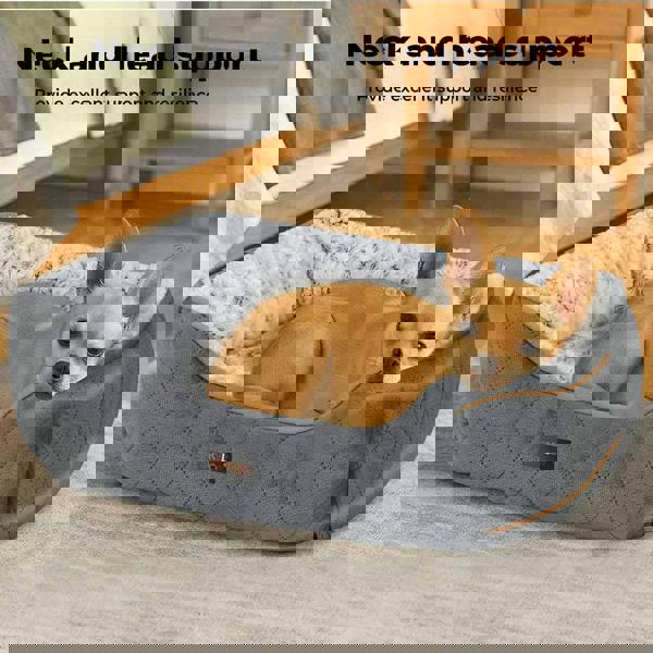 Skylos Pet Dog Cat Calming Bed Comfy Puppy Fluffy Cushion Plush Washable Large