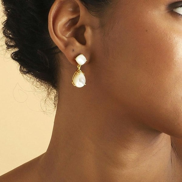 "Pure Elegance" White Onyx Stone Earrings - Lila Rasa