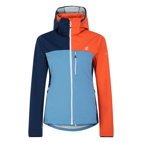 Dare 2B Womens/Ladies Lexan Colour Block Soft Shell Jacket - Niagara Blue/Satsuma