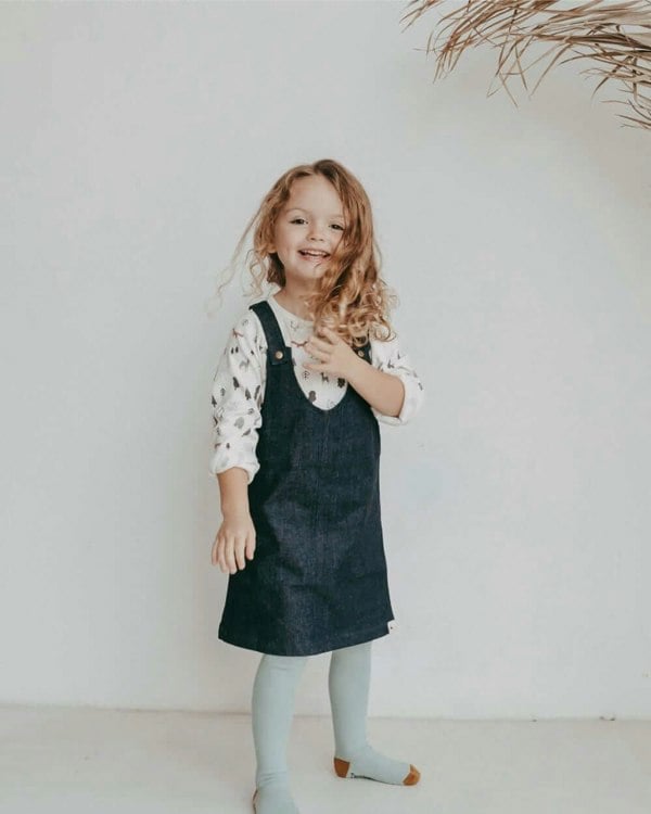 organic cotton Navy Denim Pinafore Dress - image 1
