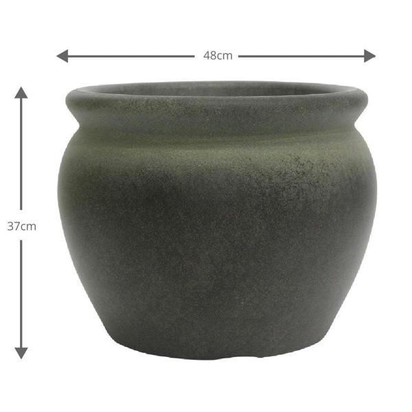 Verona Large Belly Plant Pot 48 x 37cm 43L – Moss Patina