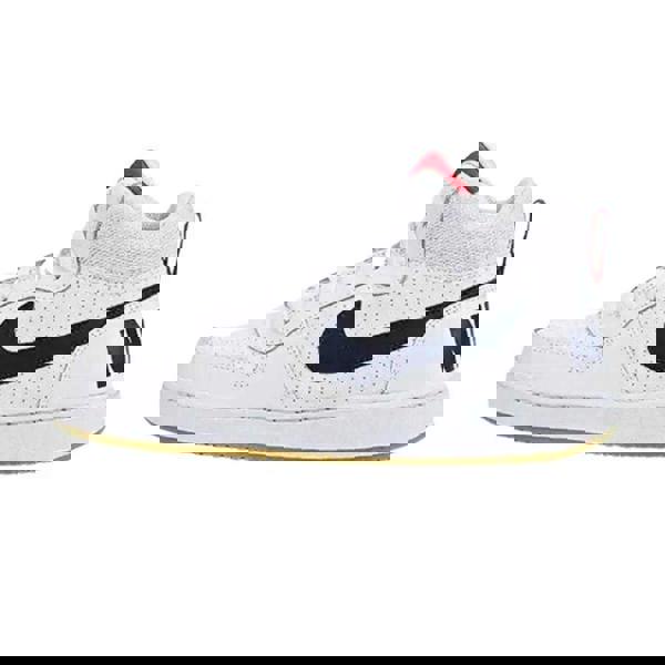 Nike Childrens/Kids Court Borough Leather Mid Cut Trainers - White/Black/Red - 