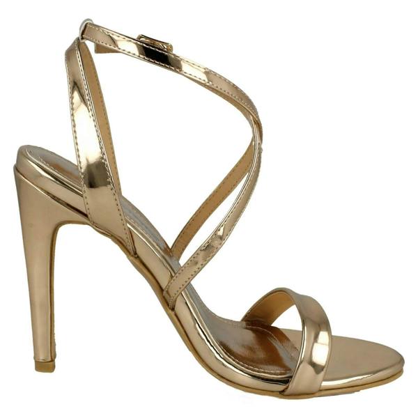 Anne Michelle Ladies Anne Michelle High Heel Metallic Sandals