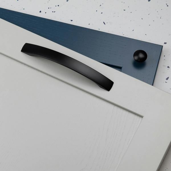 Handle & Home Matt Black Bridge Handle and Coordinating Knob