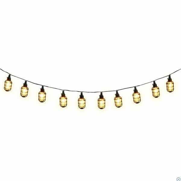 Gardenwize 10 LED Timeless Caged Lantern Solar String Lights Vintage Hanging Lights