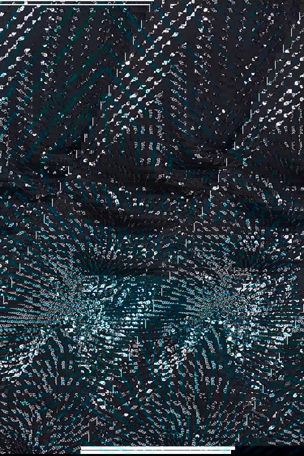 Scalloped Hem Starburst Midi Dress - Emerald DR2617P