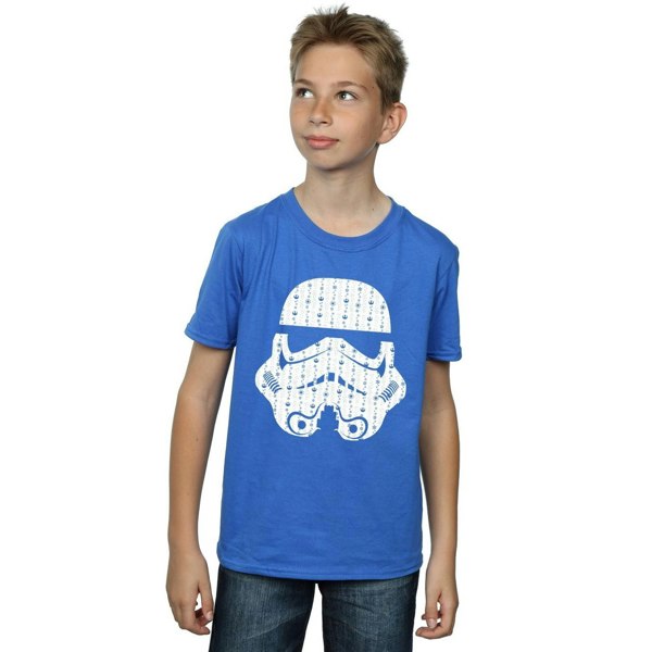 Star Wars Boys Christmas Stormtrooper Helmet T-Shirt - Royal Blue