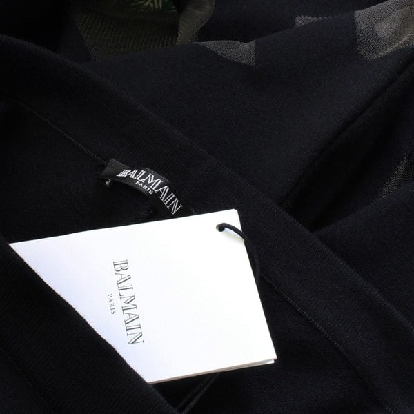 Balmain black harlequin leggings pants sheer