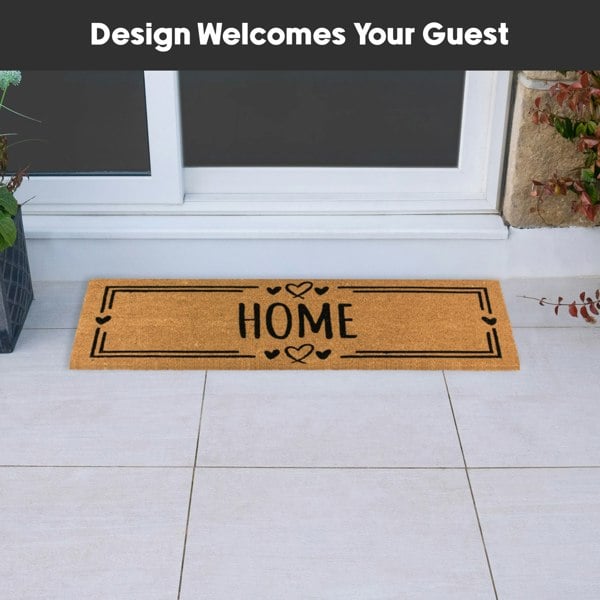 JVL Eco-Friendly Latex Backed Coir Entrance Doormat Runner, 40x120cm - Home Hearts
