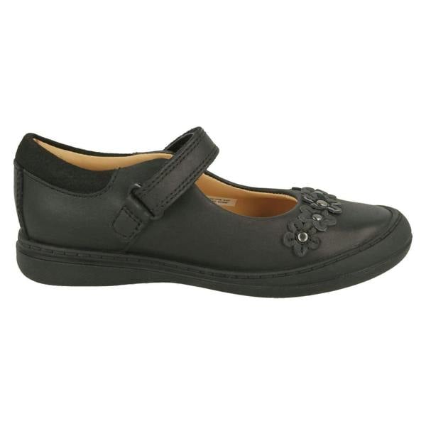 Clarks Girls Clarks Flower Detailed School Shoes Scooter Jump