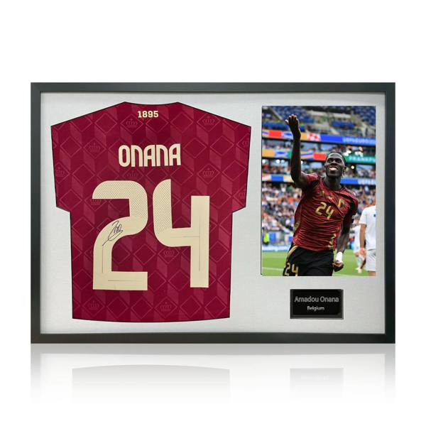 Amadou Onana Signed Belgium Shirt Classic Frame