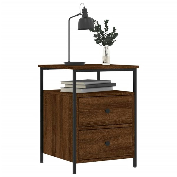 Berkfield Bedside Cabinet Brown Oak 44x45x60 cm Engineered Wood