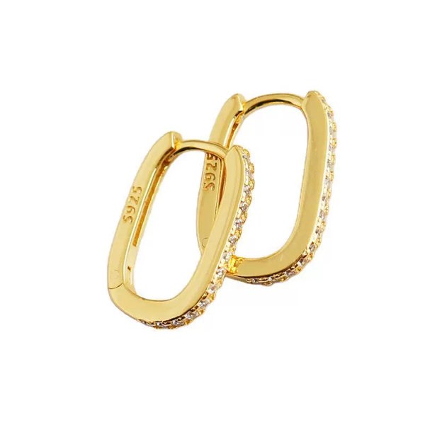 Gold Trip Everyday Crystal U Hoop Earrings