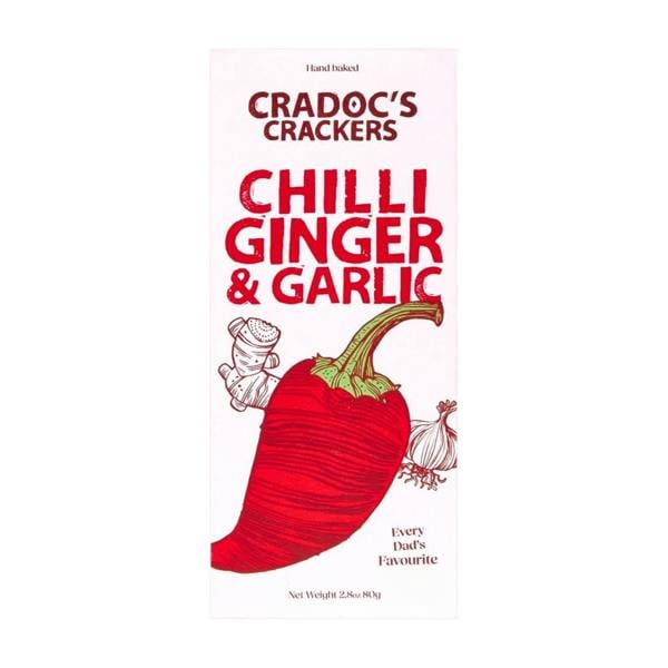Cradoc's Chilli, Ginger & Garlic Crackers (80g)
