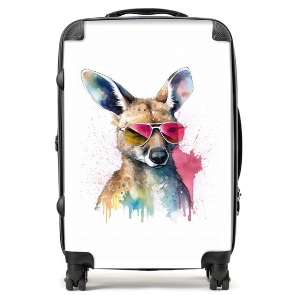 Warren Reed Wallaby In Pink Glasses Suitcase