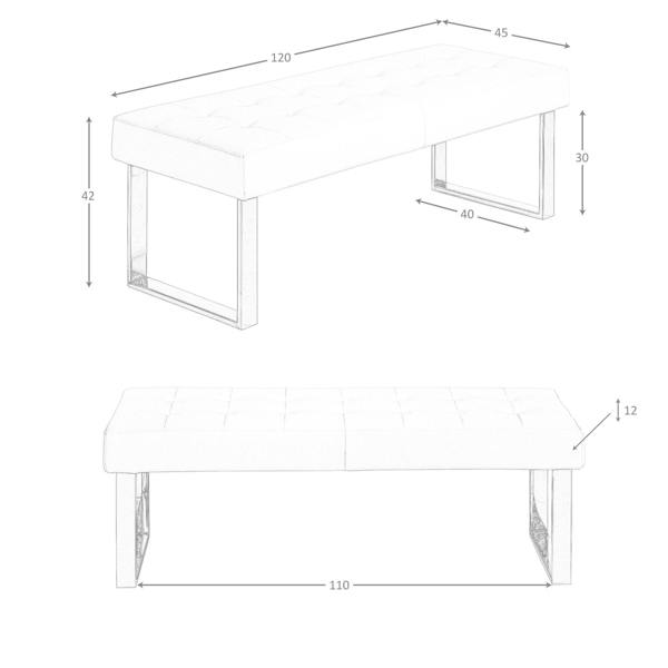 Angel Cerdá White Leatherette Bench 5000
