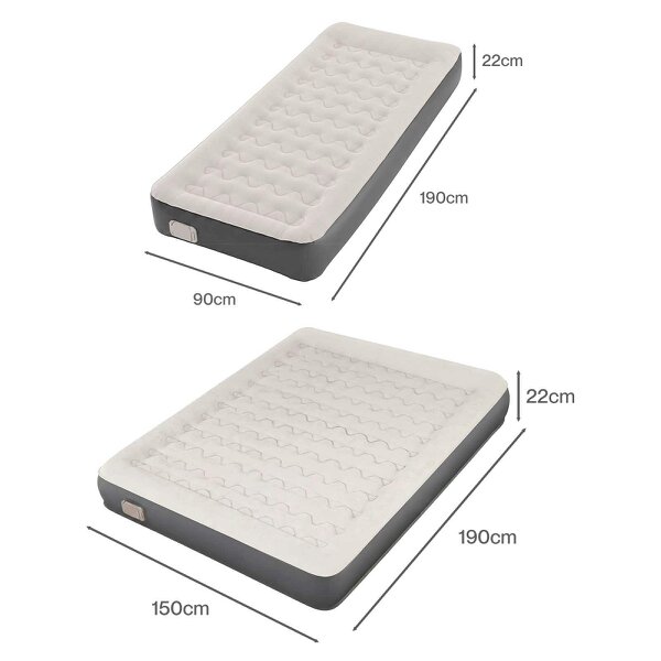 Lavio Inflatable Mattress TPU Airbed Rechargeable Pump Camp Bed Grey