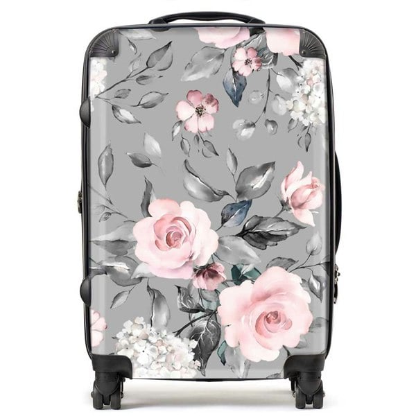 Warren Reed Dusty Pink Roses Suitcase