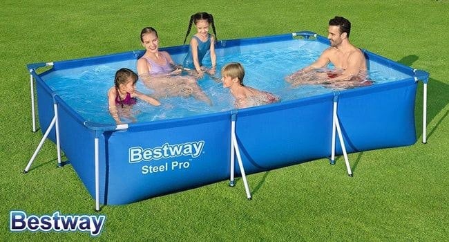 Bestway Rectangular Steel Frame Pool Set 9FT With Filter Pump
