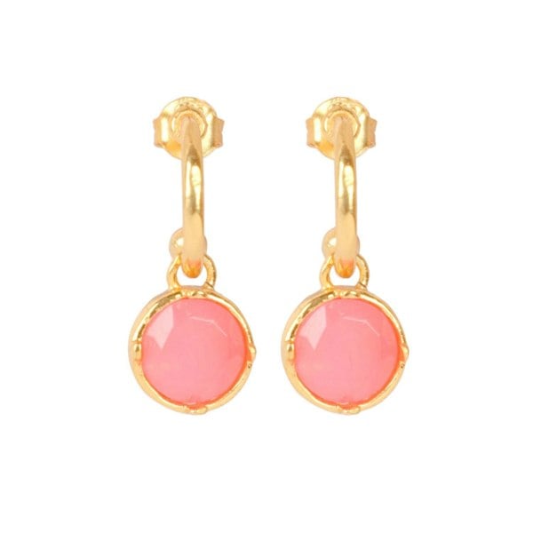 Lila Rasa Blushing Pink Crystal Hoop Earrings