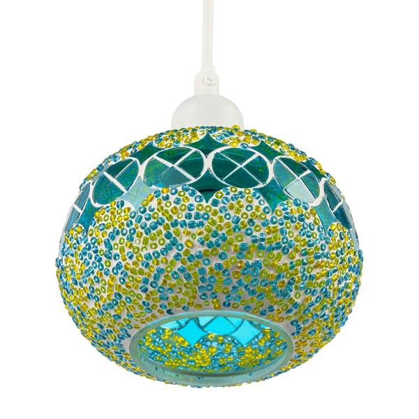 Glass Globe Mosaic Ceiling Pendant Lighting Shade with Rounded Shape Image 4