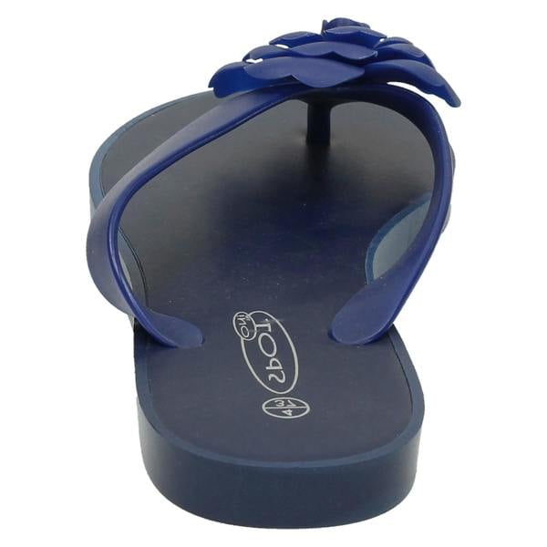 Spot On Ladies Spot On Flat Toepost Flower Trim Sandal