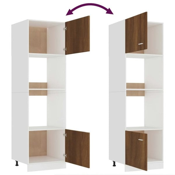 Berkfield Microwave Cabinet Brown Oak 60x57x207 cm Engineered Wood