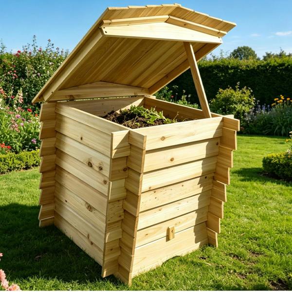 Gr8 Garden 300L Wooden Slatted Garden Compost 300L Wooden Slatted Garden Compost Bin & Outdoor Waste RecyclerBin & Outdoor Waste Recycler