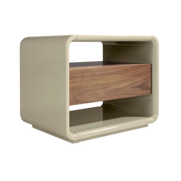 Angel Cerdá Bedside Table Walnut and Grey Wood 7134