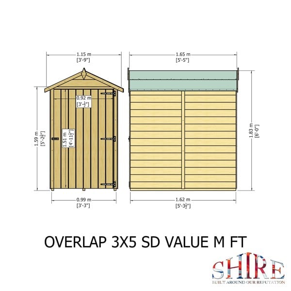 Shire Overlap 3x5 Economy Storage Shed - Best Shed