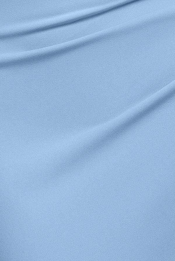 One Shoulder Asymmetric Scuba Crepe Maxi Dress - Powder Blue DR3231