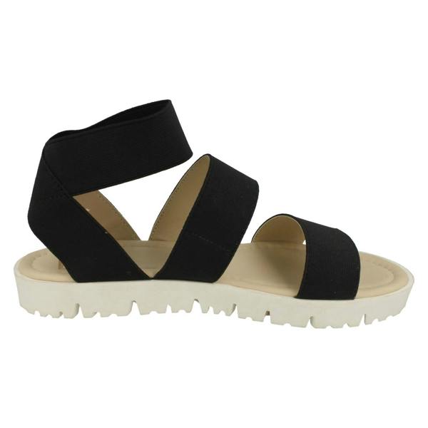Down to Earth Ladies Down To Earth Elasticated Flat Sandals