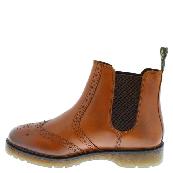 Frank James Warkton Leather Pull On Mens Brogue Chelsea Boots