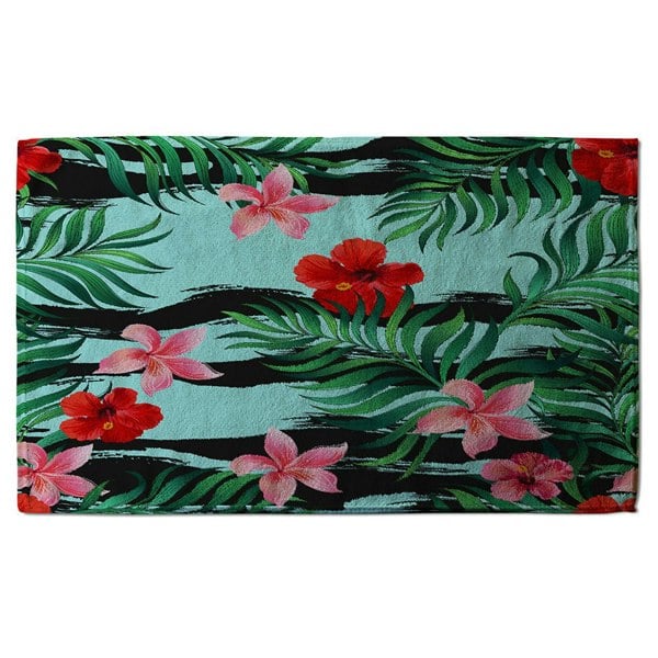 Benjamin Tate Design Red & Pink Tropical Plants (Bath Towel)