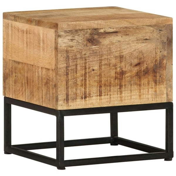 Berkfield Side Table 30x30x33 cm Rough Mango Wood