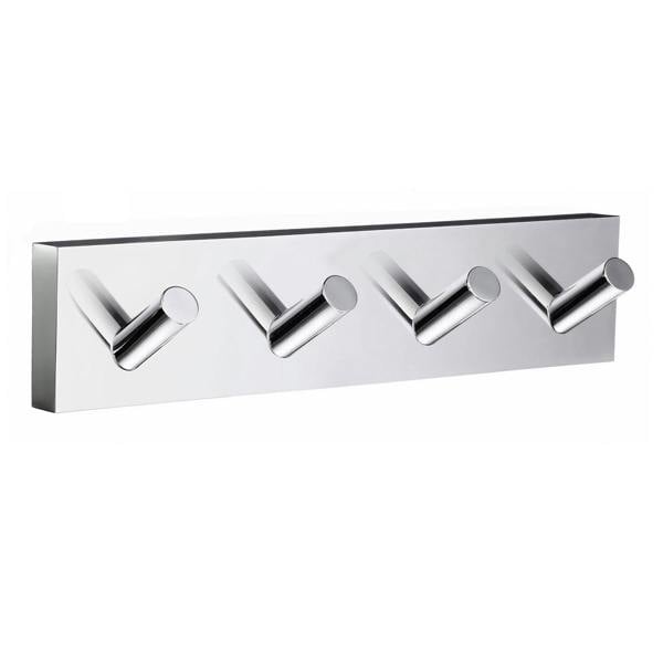 Polished chrome quadruple towel hook
