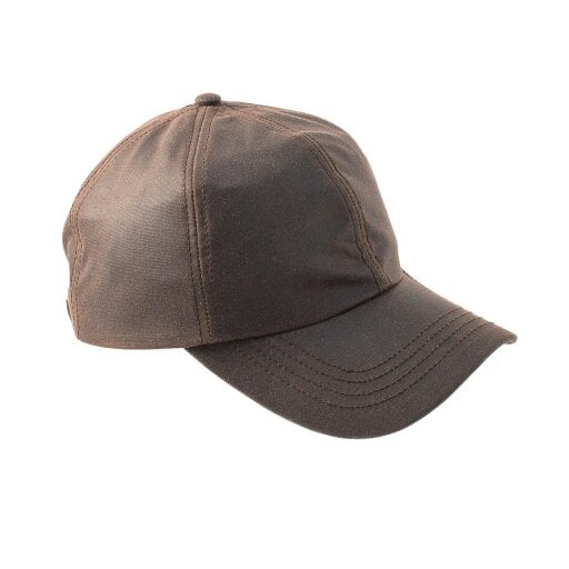 Heather Hats & Accessories Water Resistant Waxed Cotton Baseball Trucker Cap, Cotton Lining, Outdoor Wear, Brown