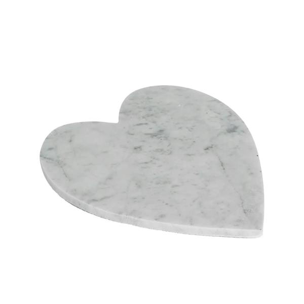 White Heart marble Chopping Board - 27cm x 25cm